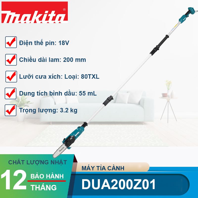Máy cưa cành trên cao dùng pin 18V Makita DUA200Z01