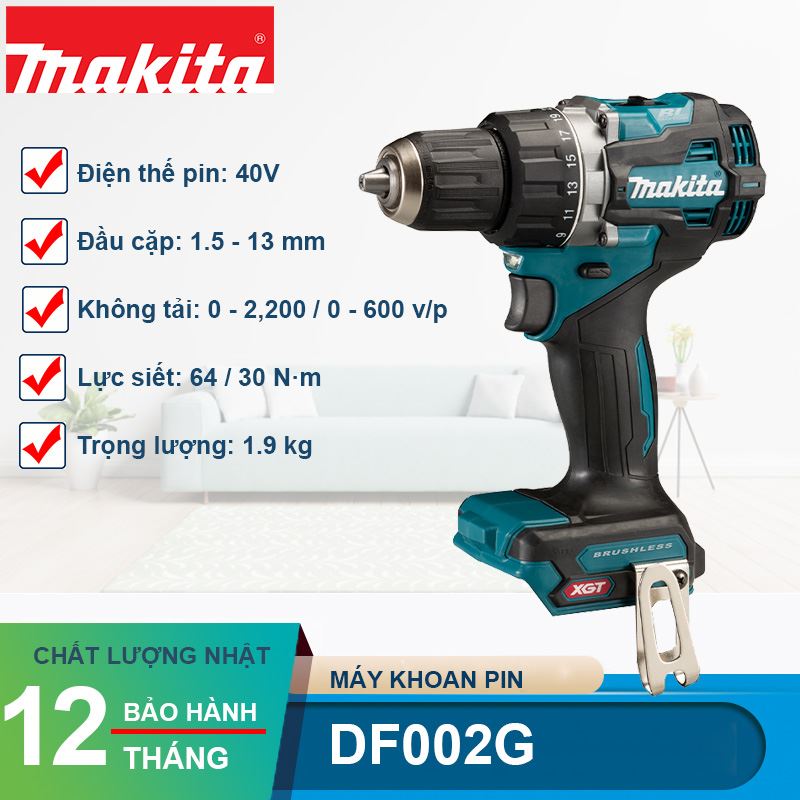 Máy Khoan vặn vít dùng Pin 40V Max Makita DF002GD201/DF002GA201/DF002GZ