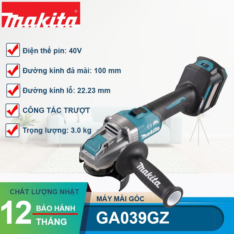 Máy mài góc dùng pin 40V Max Makita GA039GZ