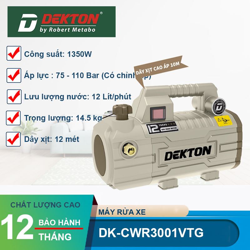 Máy xịt rửa áp lực Dekton DK-CWR3001VTG