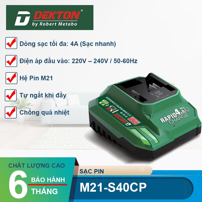 Sạc nhanh 21V 4A Dekton M21-S40CP
