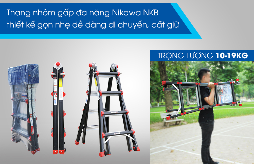 Thang nhôm gấp đa năng Nikawa NKB-44