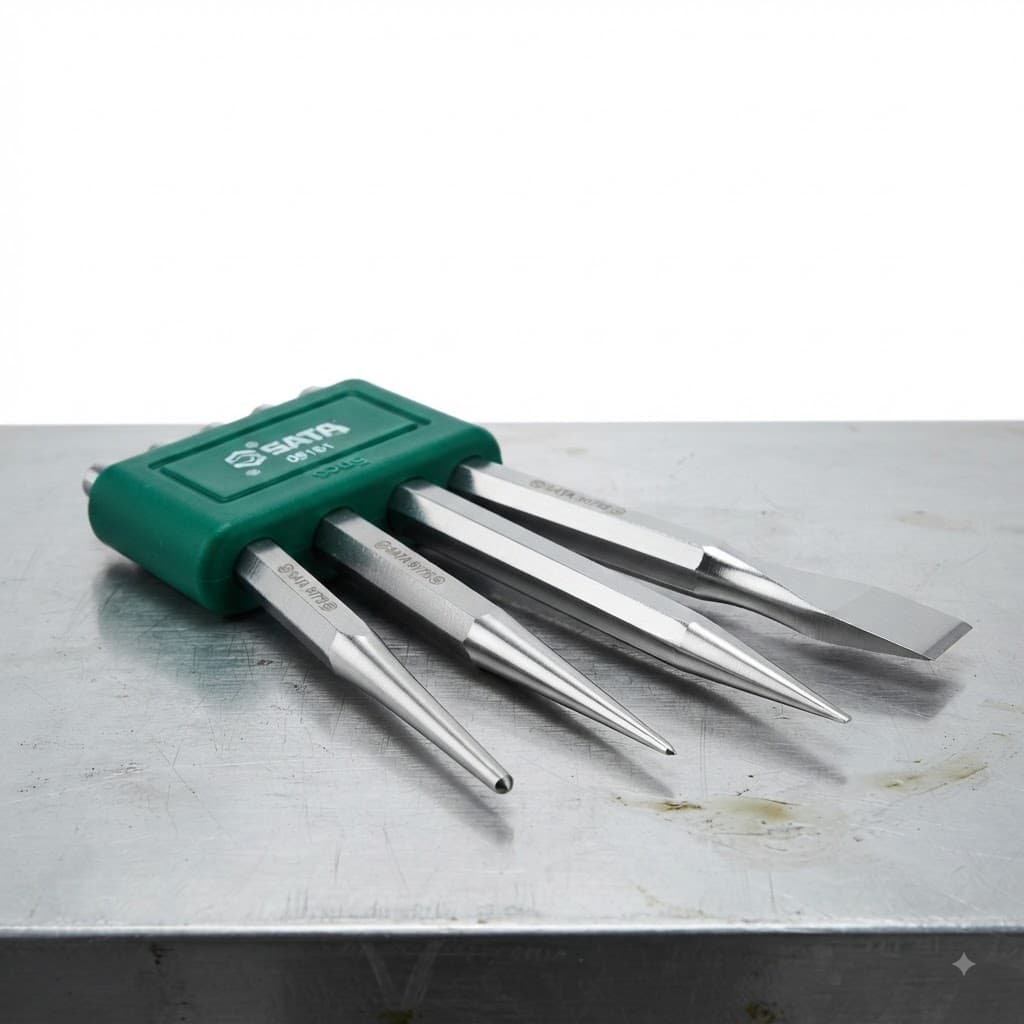Bộ Đột-Đục 5 Chi Tiết SATA 09161 - Chính Hãng, Thép Crom Siêu Bền, Đa Năng Cho Cơ Khí