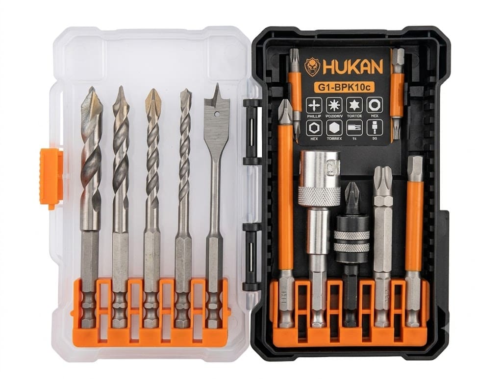 Bộ Phụ Kiện Mũi Khoan/Vít Đa Năng Hukan G1-BPK10c - Chuyên Nghiệp, Sắc Bén