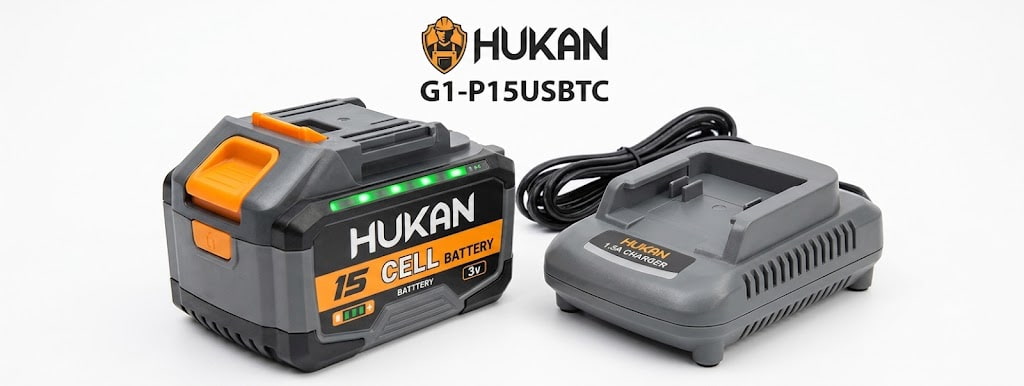 Combo Pin Hukan 15 Cells (4.5Ah) & Sạc Nhanh 1.5A (Gen 1) G1-P15USBTC - Năng Lượng Bền Bỉ