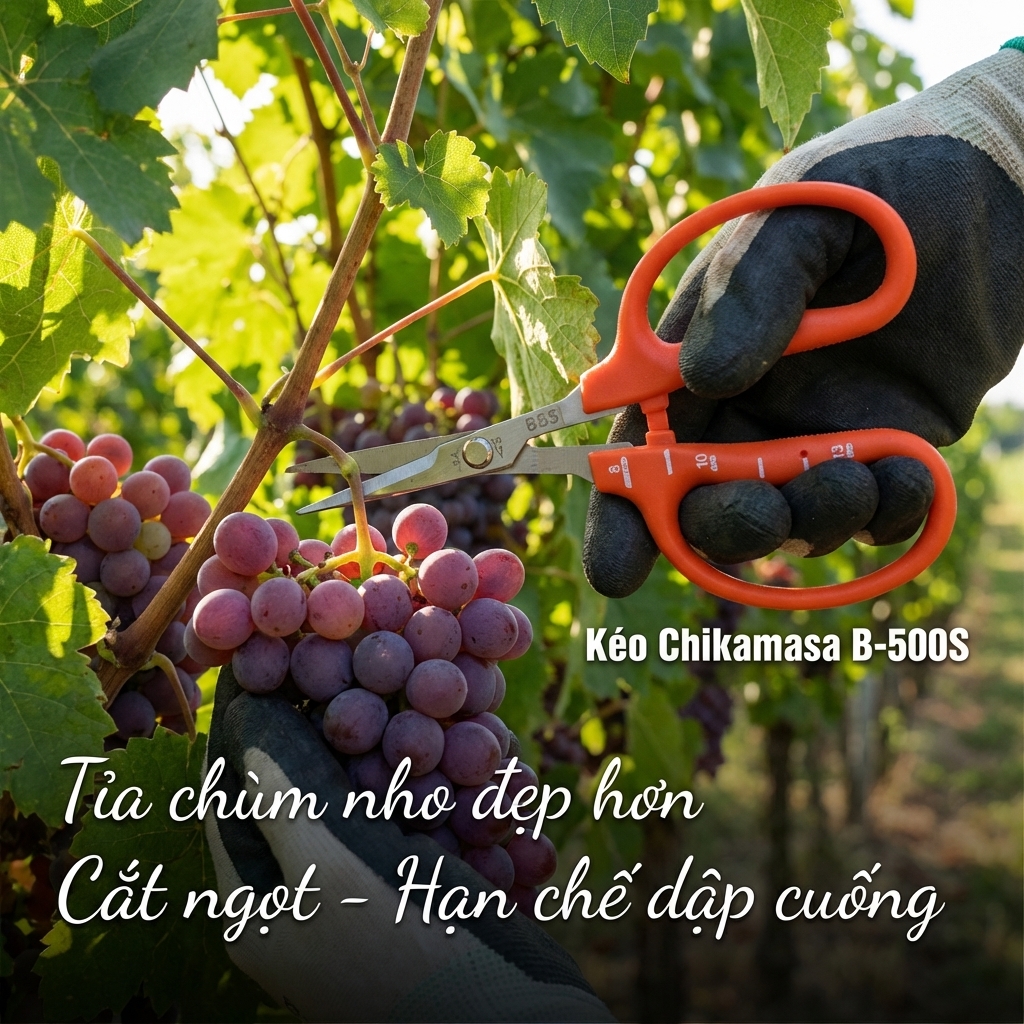 Kéo Cắt Nho Chikamasa B-500S Chính Hãng Nhật Bản - Sắc Bén, Bền Bỉ, Giá Tốt Tại DIY Home Depot