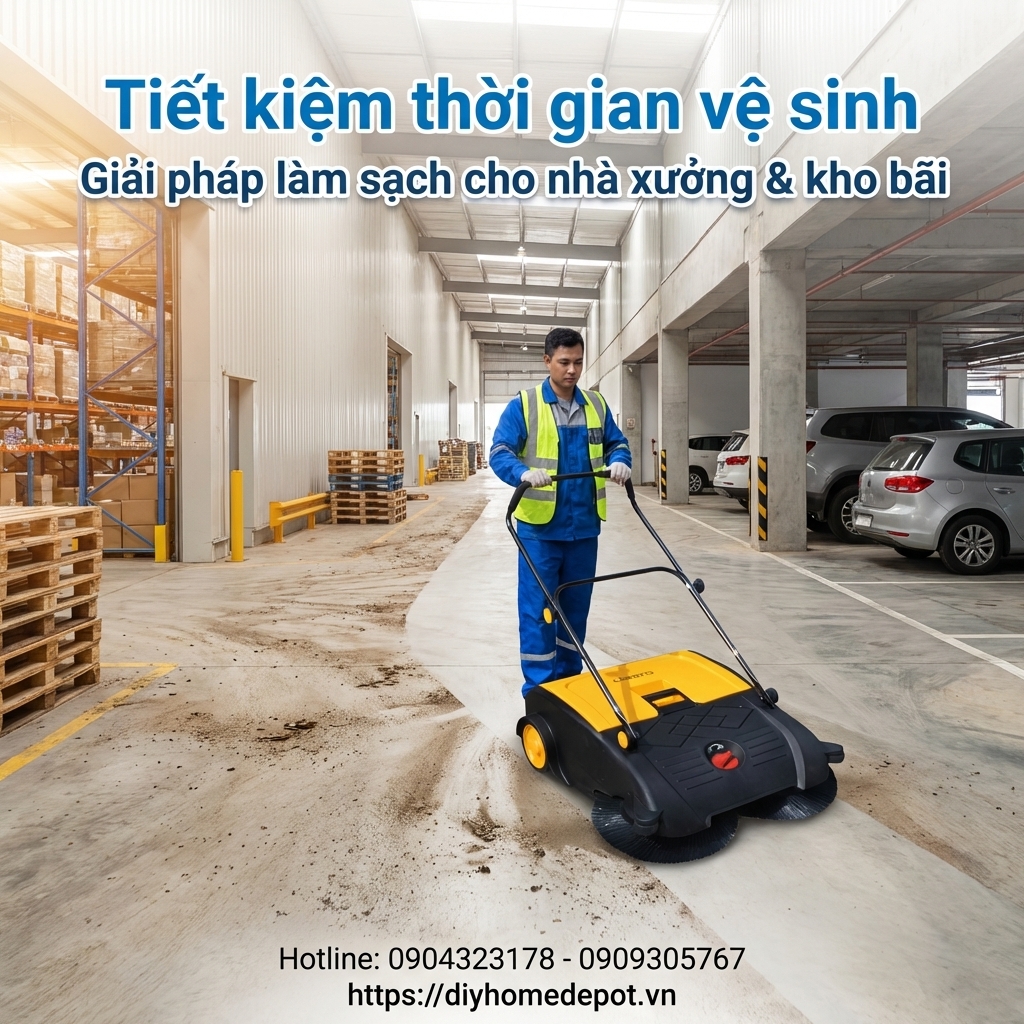 Máy quét đường đẩy tay Clepro CW-800/2 | Giải pháp vệ sinh hiệu quả, giá tốt