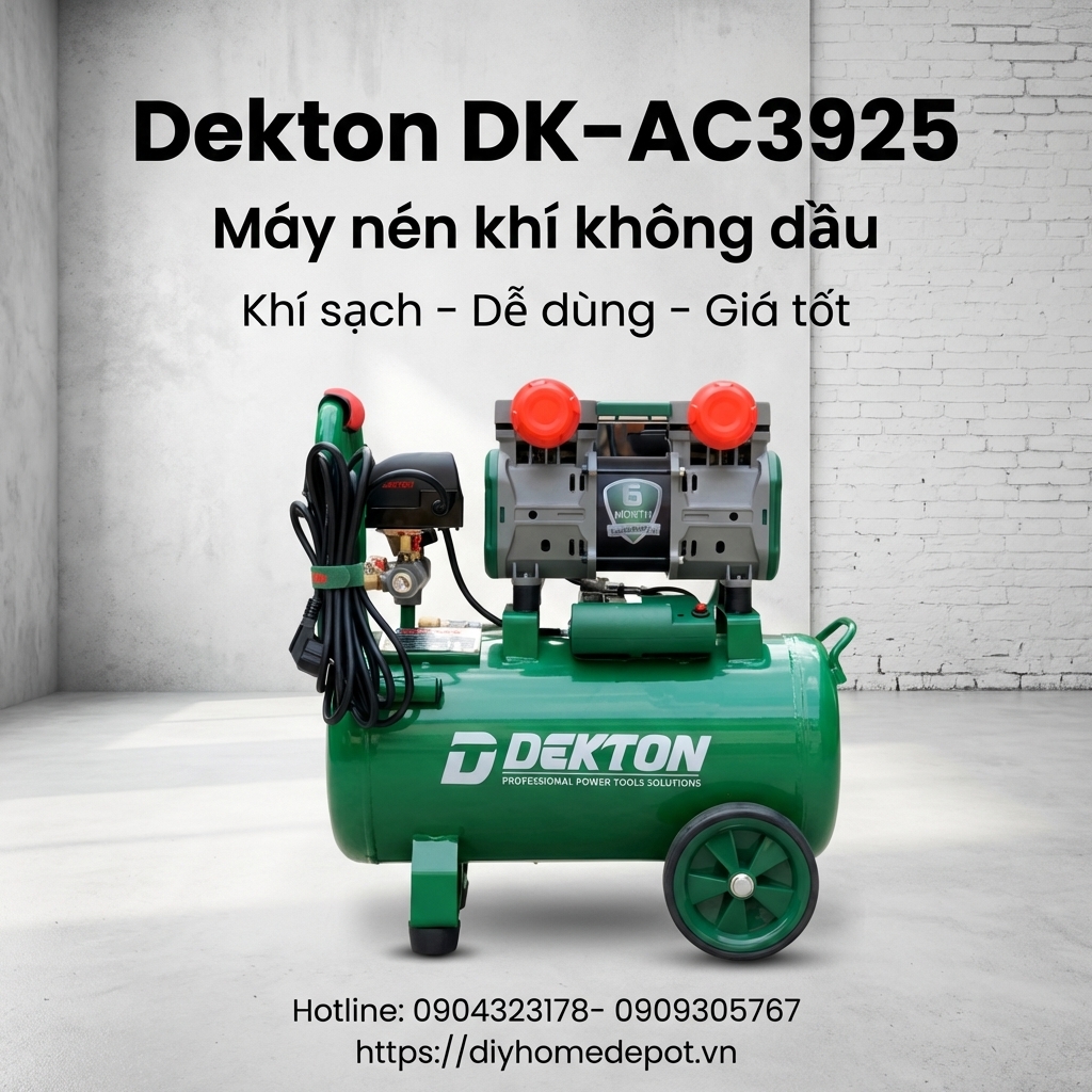 Máy nén khí không dầu Dekton DK-AC3925 chính hãng, giá tốt