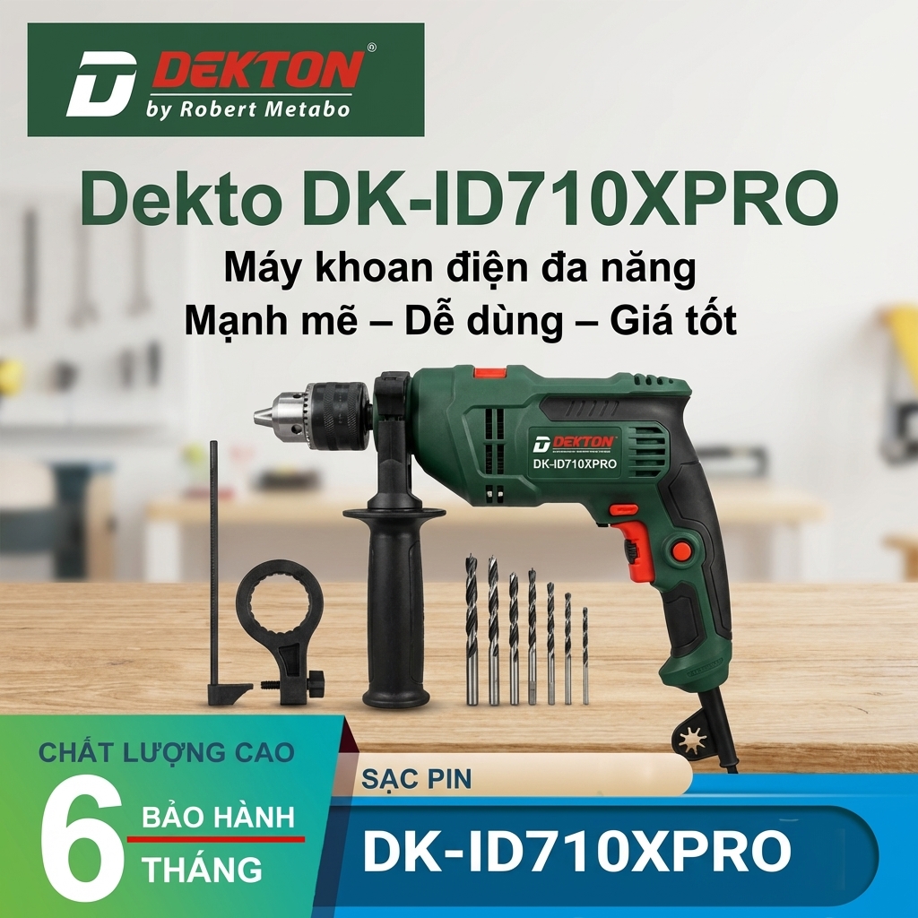 Máy khoan điện 710W Dekton DK-ID710XPRO Chính Hãng, Giá Tốt