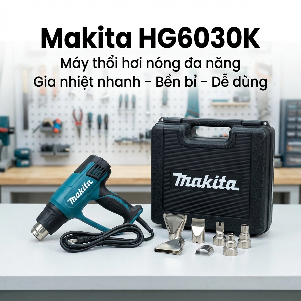 Máy thổi hơi nóng Makita HG6030K (1800W) Chính Hãng, Giá Tốt Tại DIYHomedepot