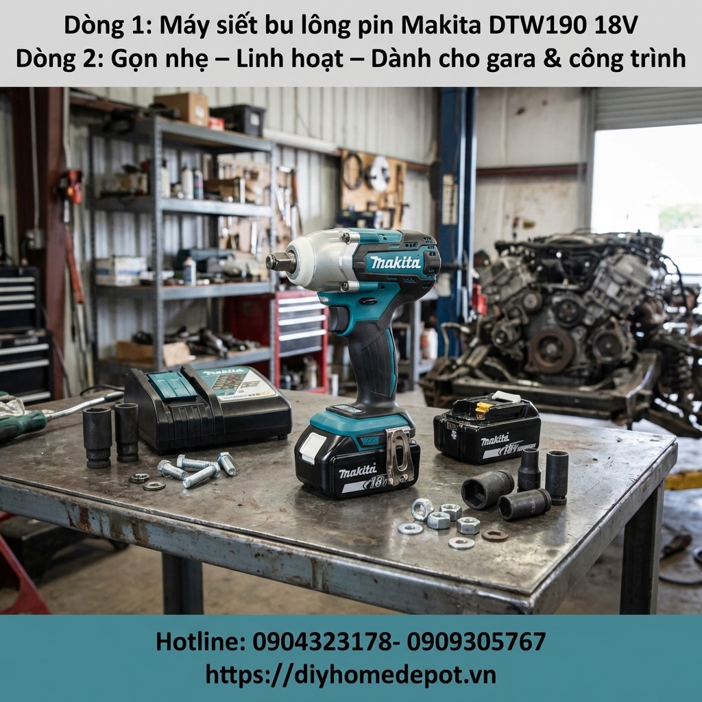Makita DTW190 - Máy siết bu lông pin 18V chính hãng, giá tốt