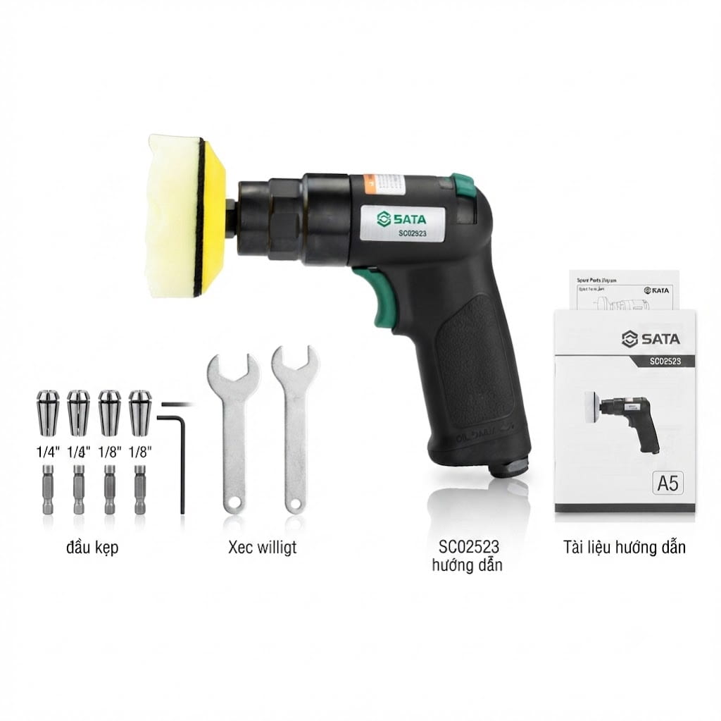 Bộ Máy Đánh Bóng Khí Nén Mini SATA SC02523 - Hiệu Suất Cao, Chính Hãng