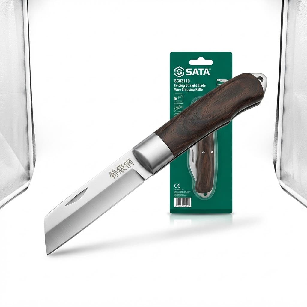 Dao Tuốt Dây Điện Lưỡi Thẳng SATA SC03109 (03109) - Cắt Tuốt Nhanh, Chính Hãng