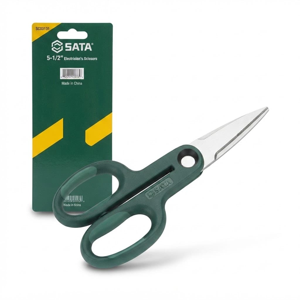 Kéo Cắt Dây Điện Mũi Thẳng SATA SC03131 (03131) - Cắt Sắc Bén, Chính Hãng