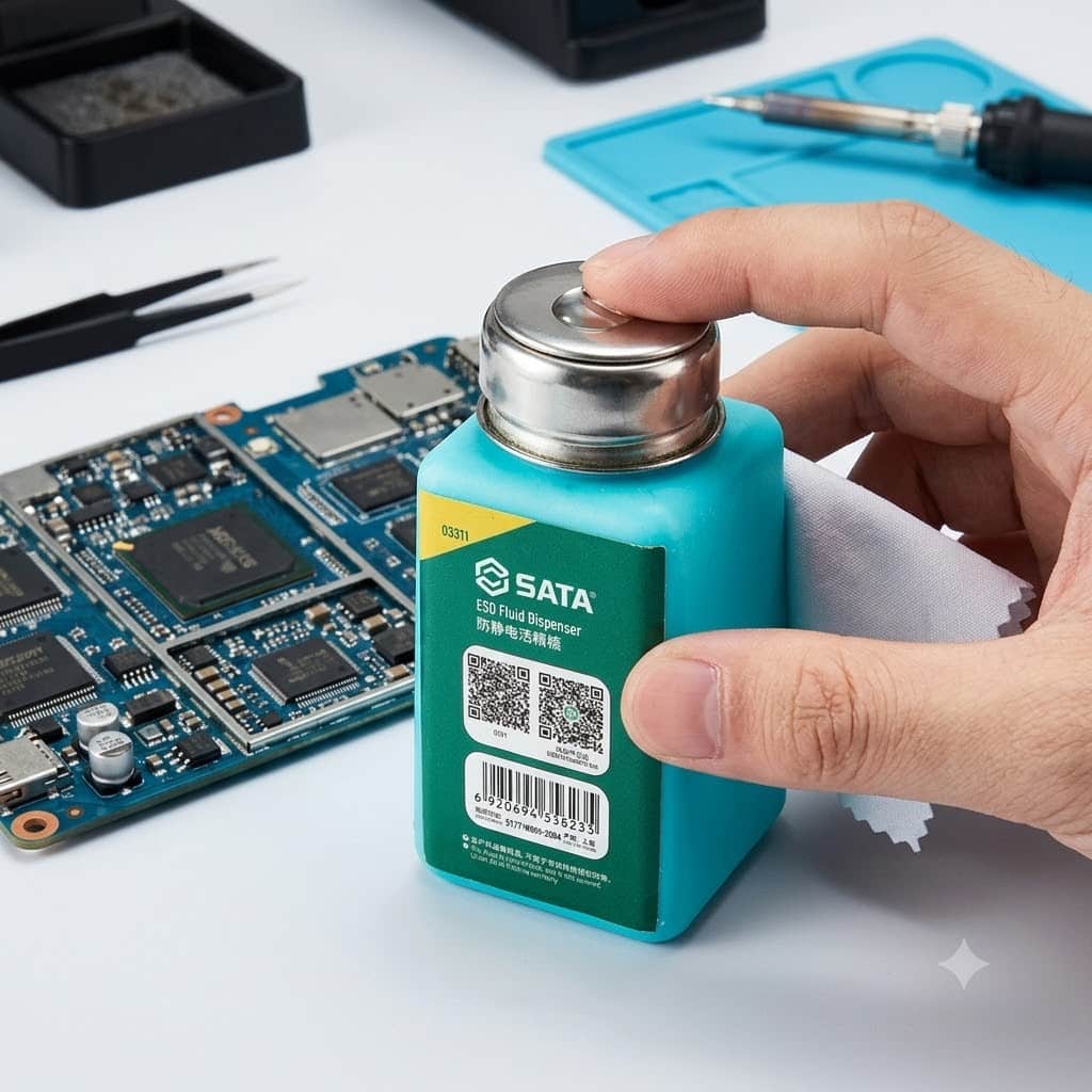 Chai Đựng Chất Lỏng Chống Tĩnh Điện 200ml SATA SC03311 (03311) - Chính Hãng, Tiện Dụng