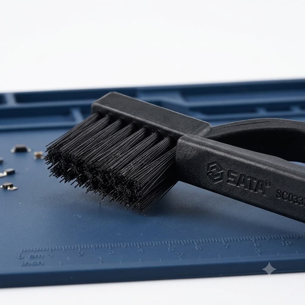 Bàn Chải Chống Tĩnh Điện Nylon Tay Cầm Thẳng Nhỏ SATA SC03371 (03371) - Chính Hãng, Làm Sạch An Toàn