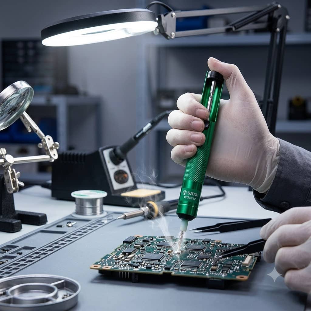 Thiết Bị Hút Chì Thiếc SATA SC03512 (03512) - Chính Hãng, Bơm Hút Chân Không Bền Bỉ