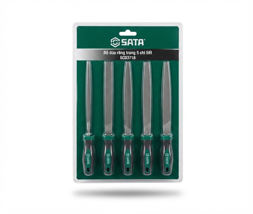 Bộ Dũa Răng Trung 5 Chi Tiết SATA SC03718 (03718) - Chính Hãng, Thép Cứng Bền Bỉ
