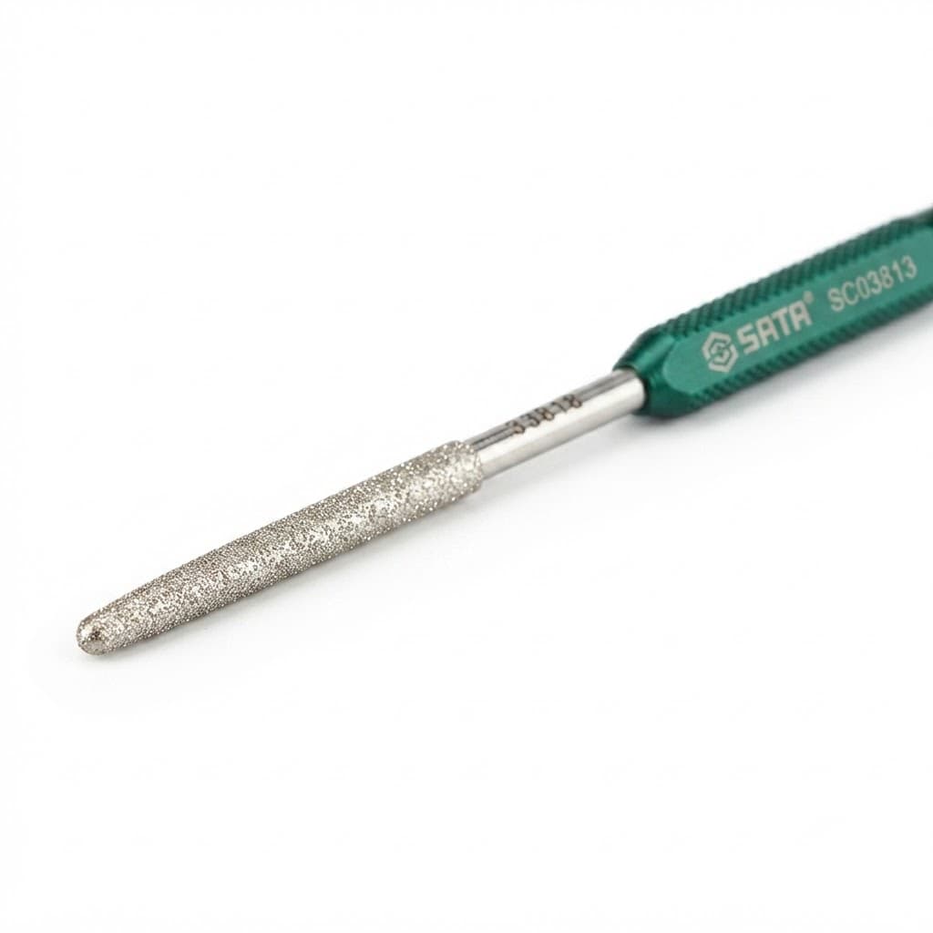 Dũa Trụ Tròn Đầu Tròn 3x140mm SATA SC03813 (03813) - Chính Hãng, Mài Lỗ, Khoét Rãnh Tinh Xảo