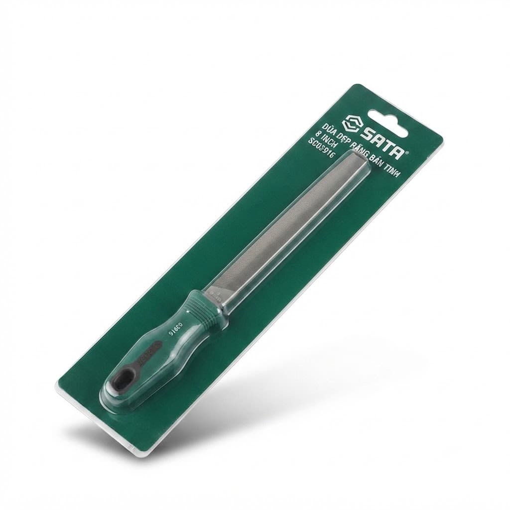 Dũa Kim Loại Dẹp Răng Bán Tinh 8 Inch SATA SC03916 (03916) - Chính Hãng, Thép Bền, Mài Tinh Chuẩn Xác