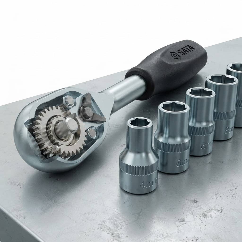 Bộ Tuýp Cần Siết Tự Động 1/4 36 Chi Tiết SATA SC09001 (09001) - Chính Hãng, Đa Năng, Độ Chính Xác Cao
