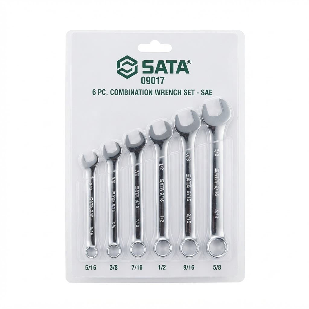 Bộ Cờ Lê Vòng Miệng Hệ Inch SATA 09017 (6 Chi Tiết) - Chính Hãng, Thép Cr-V, Bền Bỉ