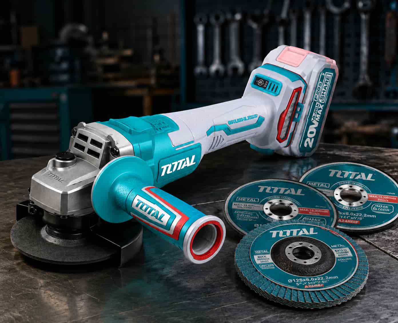 Máy Mài Góc Dùng Pin 20V Total TAGLI261021 - Động Cơ Không Chổi Than, Đa Năng, Chính Hãng