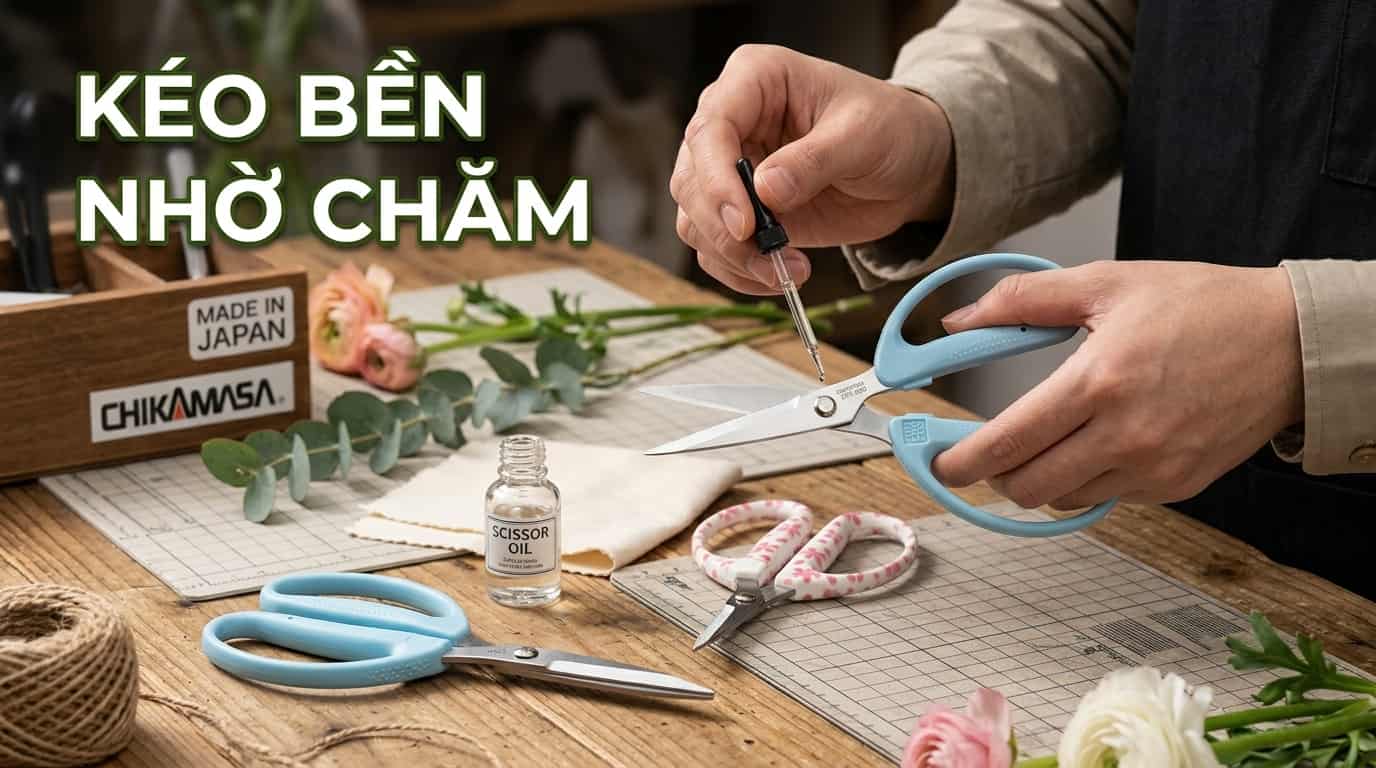 Bảo dưỡng kéo cắt hoa định kỳ để duy trì độ sắc bén