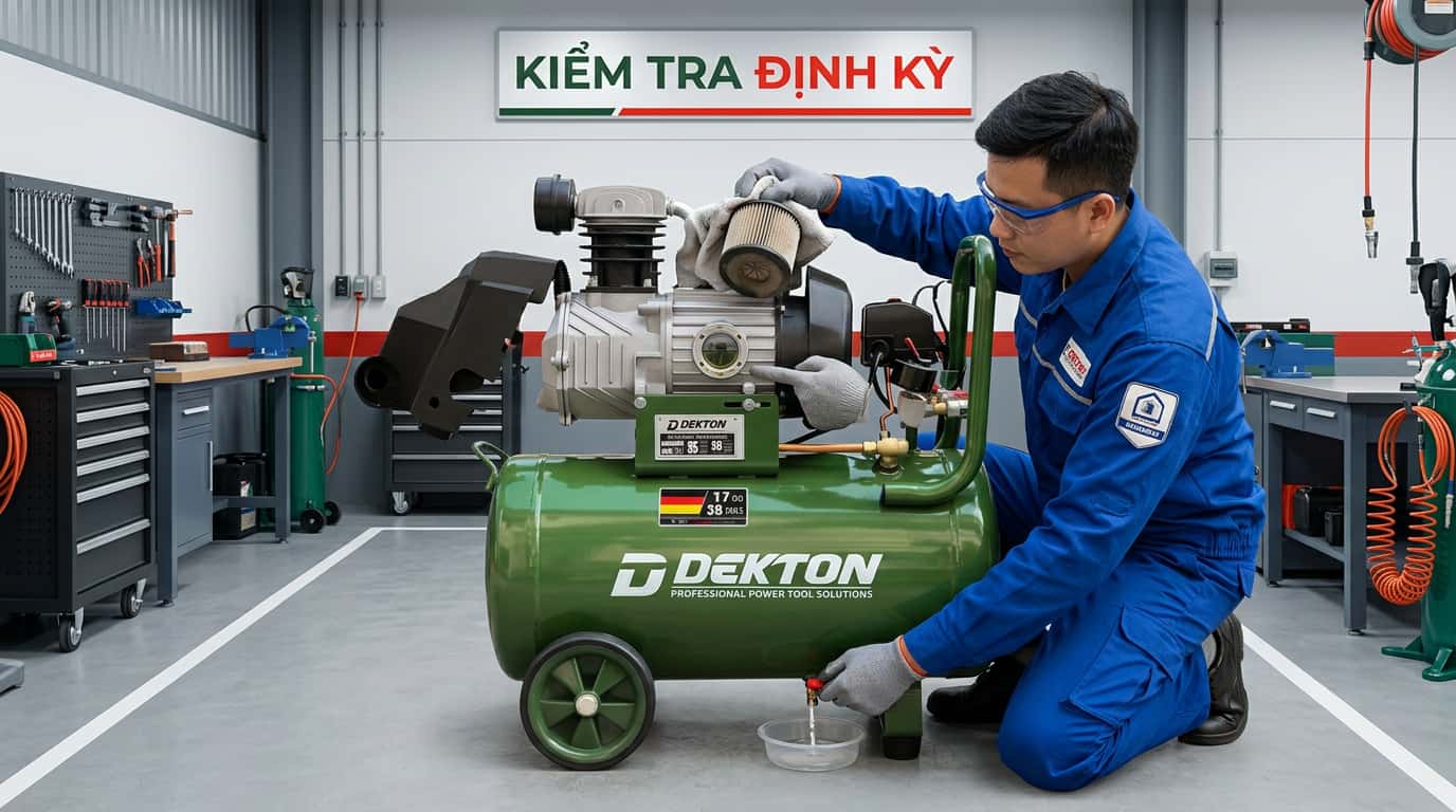 Các hạng mục bảo dưỡng định kỳ trên máy nén khí.