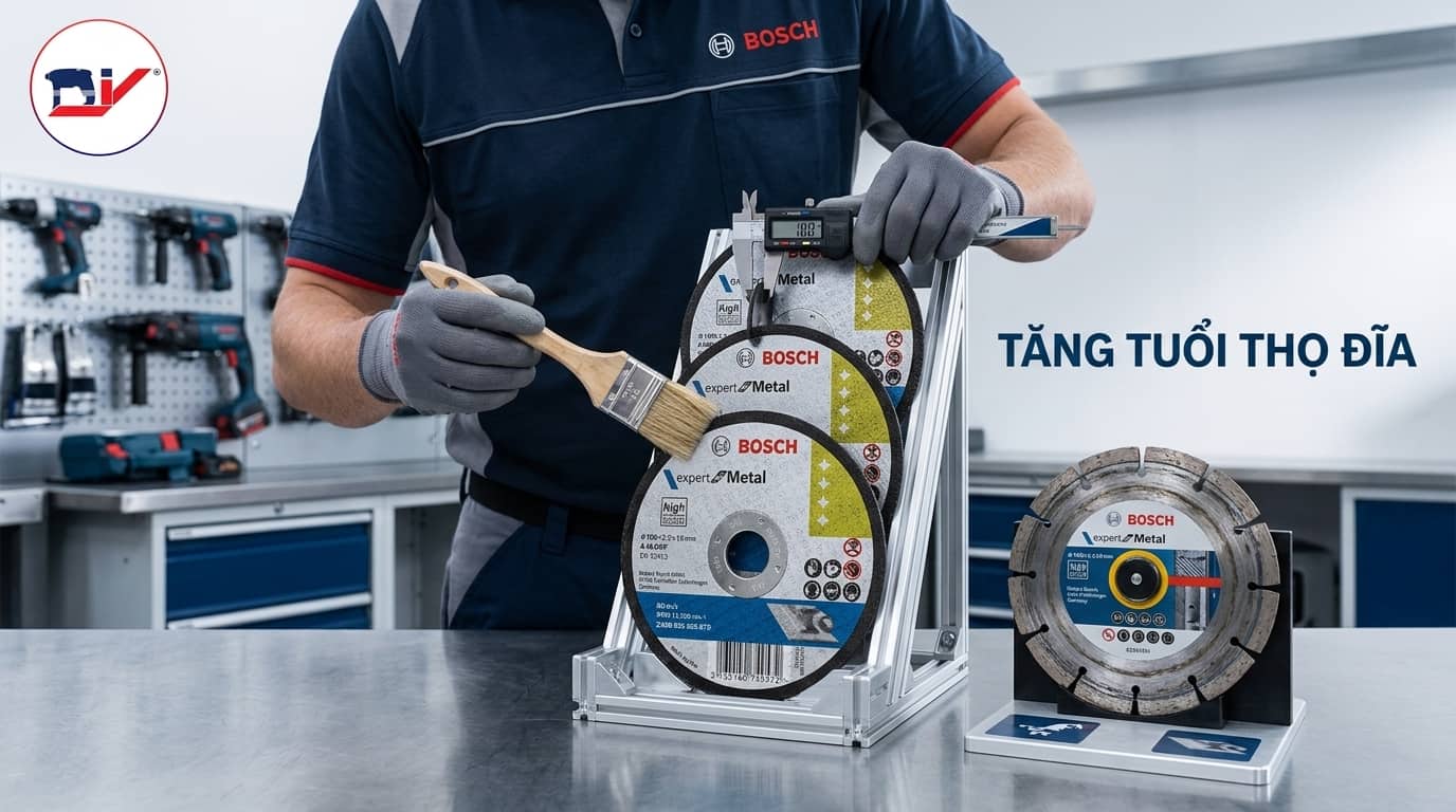 Vệ sinh, bảo quản và thay đĩa đúng thời điểm giúp kéo dài tuổi thọ phụ kiện.