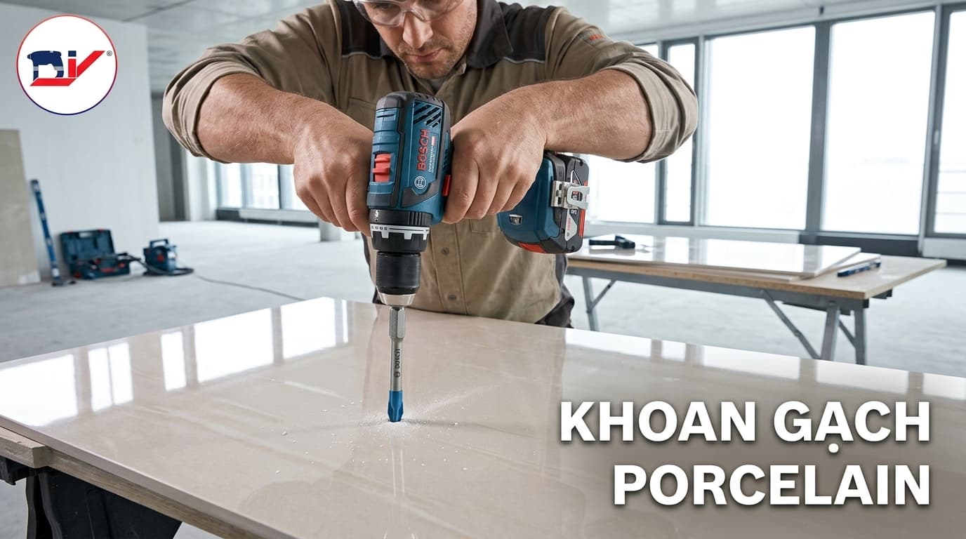 Bosch EXPERT HEX-9 HardCeramic giúp khoan gạch Porcelain chính xác khi sử dụng đúng kỹ thuật.