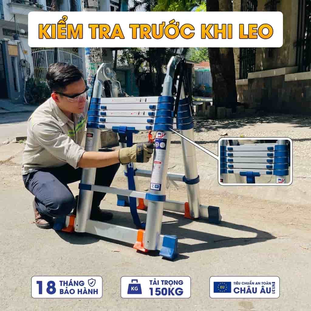 Kiểm tra thang nhôm trước khi sử dụng