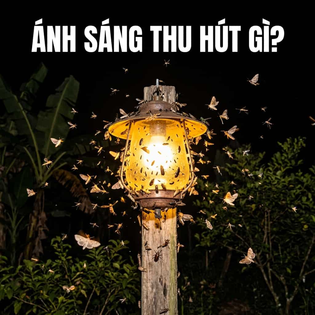 Các loại côn trùng bay bị thu hút bởi ánh sáng ban đêm