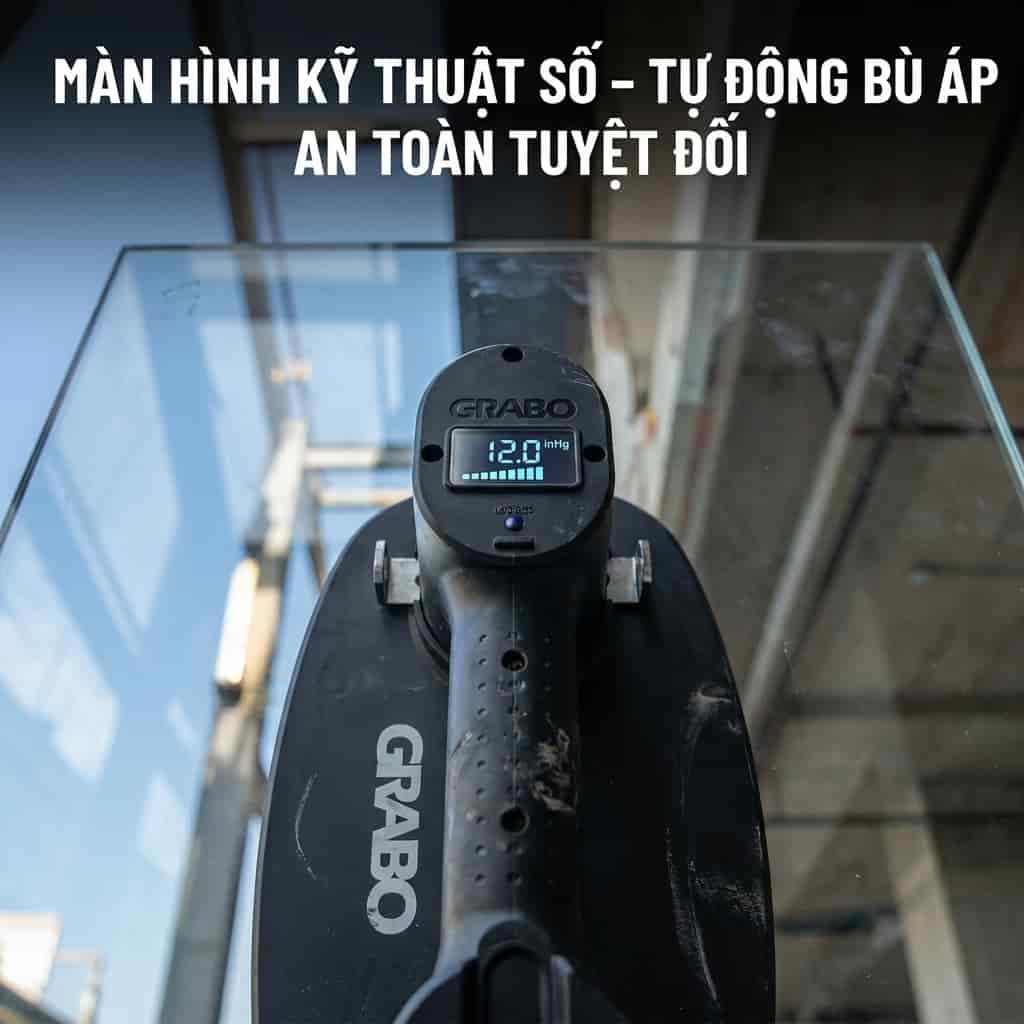 Màn hình LCD hiển thị công nghệ tự động bù áp trên Grabo Pro