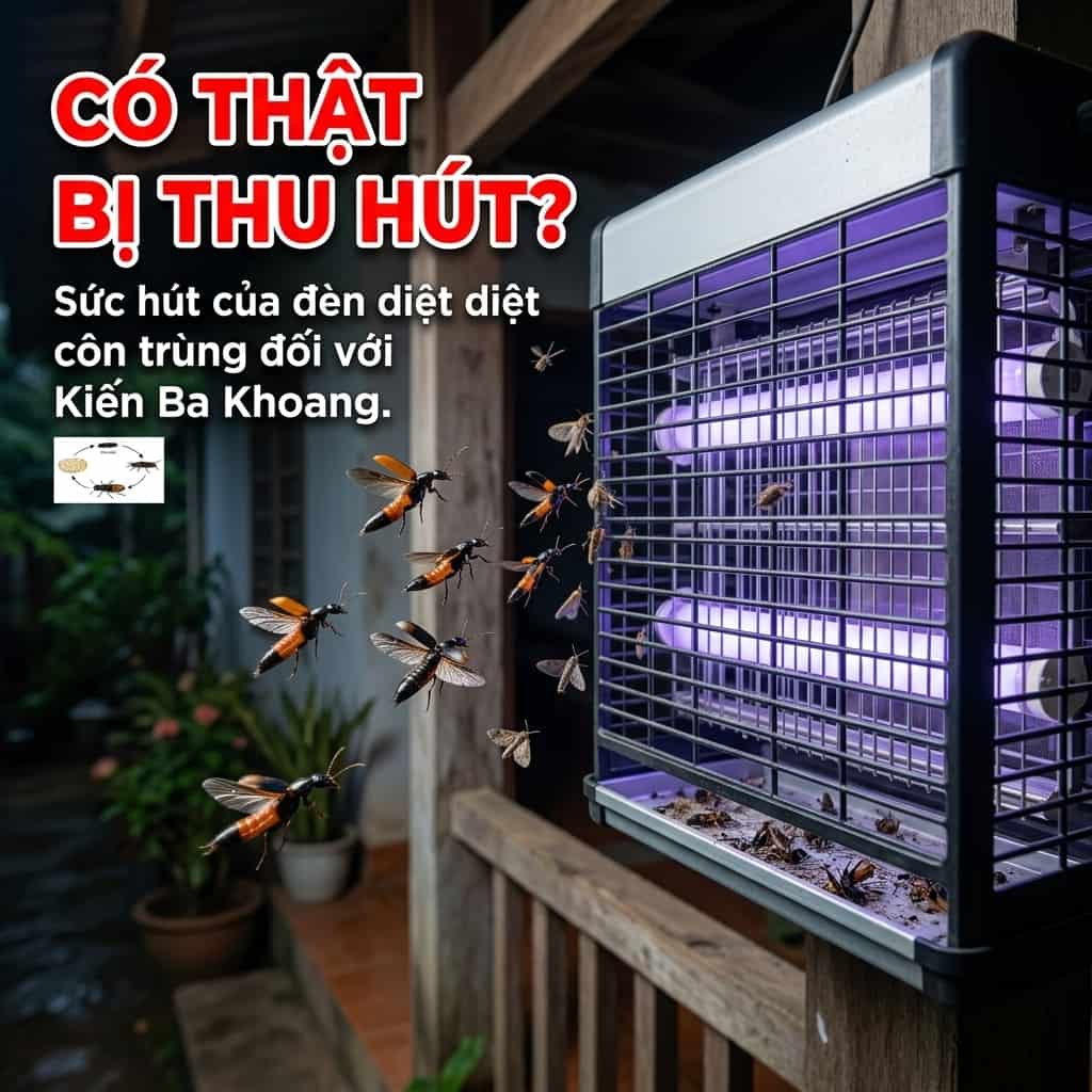 Đèn diệt côn trùng UV hoạt động vào buổi tối
