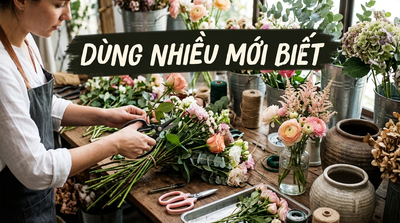 Florist sử dụng kéo Nhật trong công việc hằng ngày