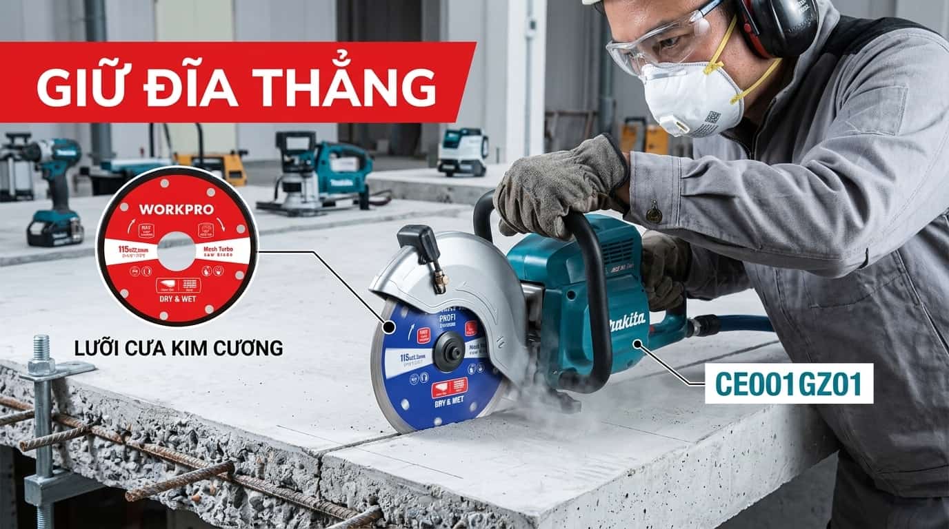 Giữ đĩa thẳng trong rãnh cắt để hạn chế lực ngang và vênh lưỡi.