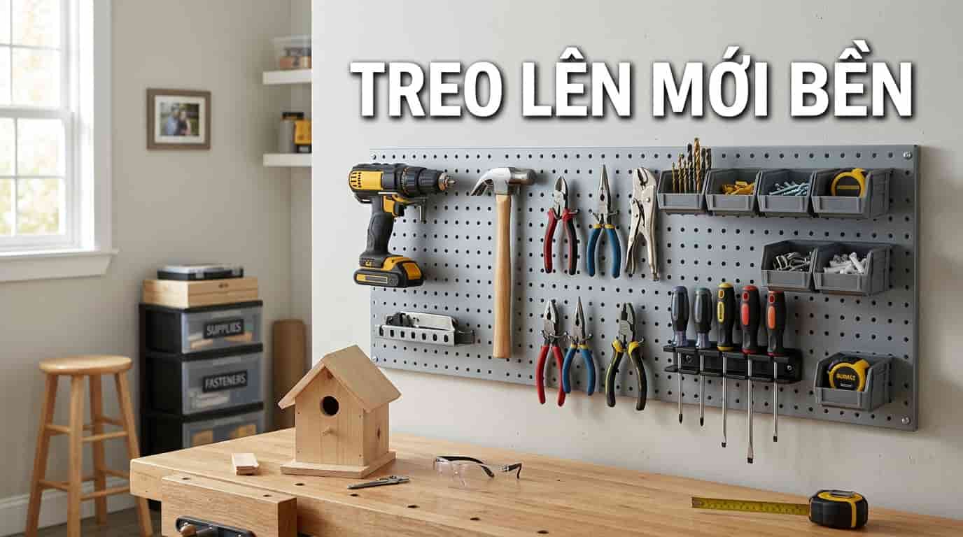 Hệ thống pegboard treo dụng cụ