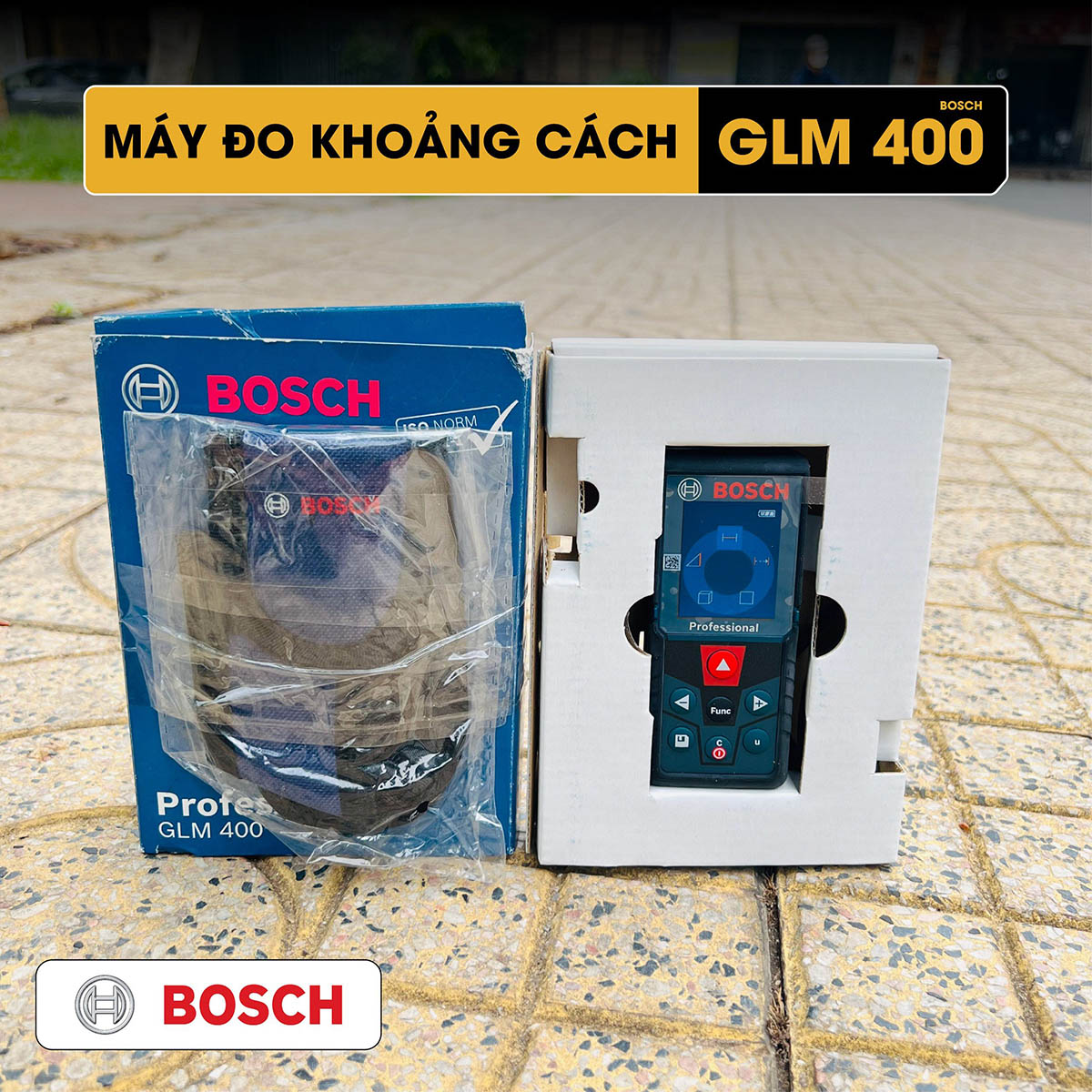Review thước đo khoảng cách Bosch GLM 400 đa dụng 8 chức năng