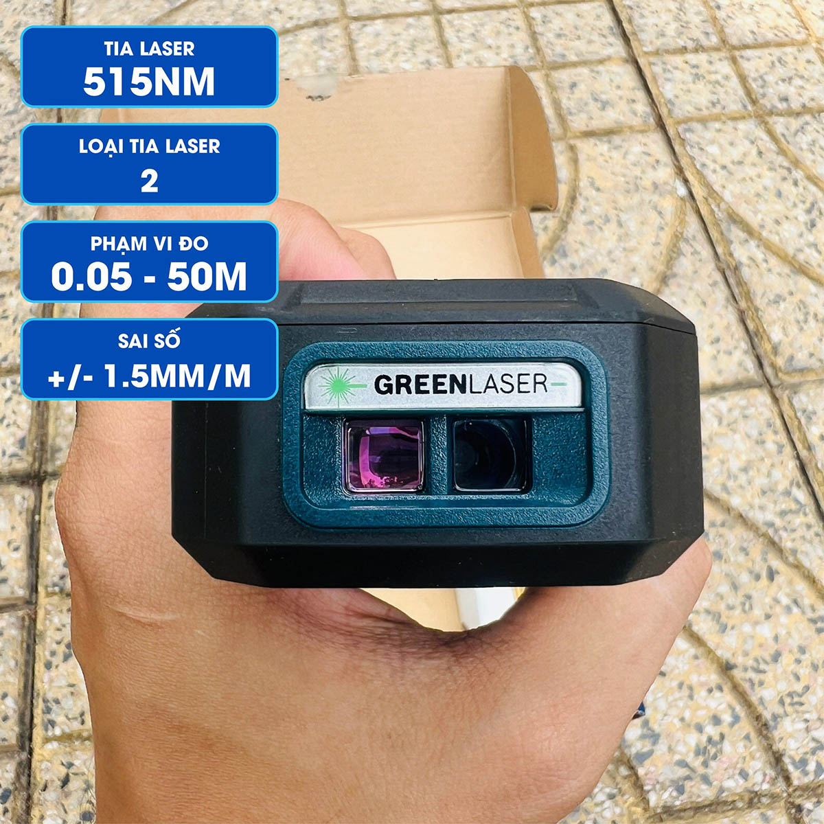 Máy đo khoảng cách Laser tia Xanh Bosch GLM 50-27 CG