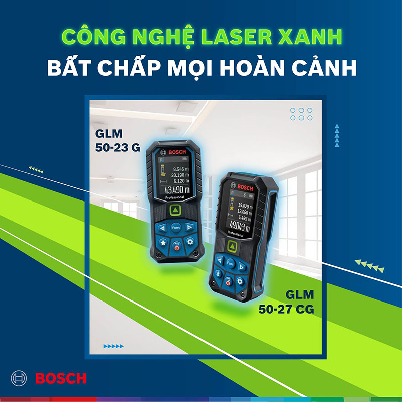Máy đo khoảng cách Laser tia Xanh Bosch GLM 50-23 G