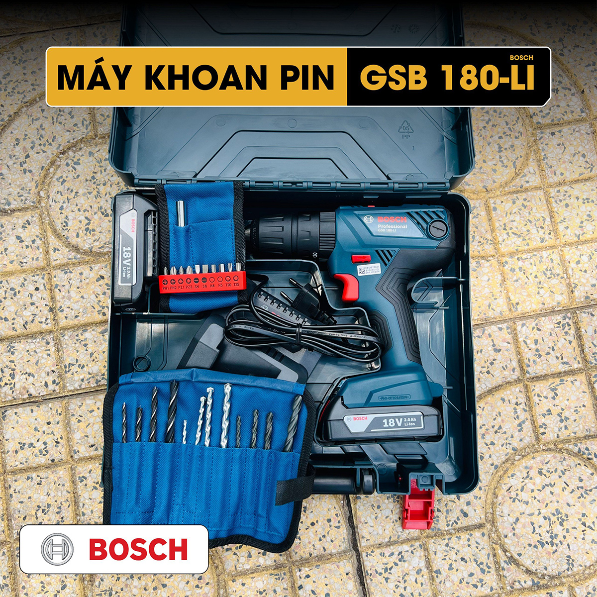 SIÊU ƯU ĐÃI: Máy khoan pin Bosch GSB 180-LI rẻ nhất năm