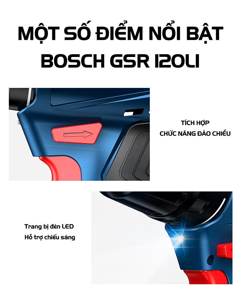 Bất ngờ với sự tiện dụng của máy khoan pin Bosch GSR 120-LI