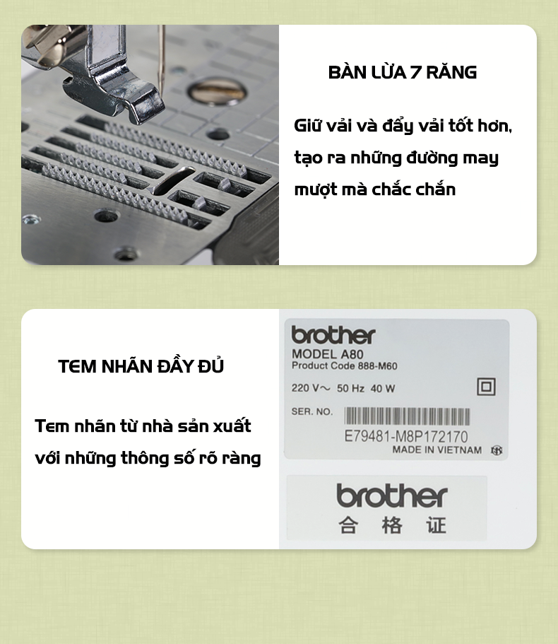 Máy may Brother A80 - bước nhảy vọt hoàn mỹ may mặc gia đình