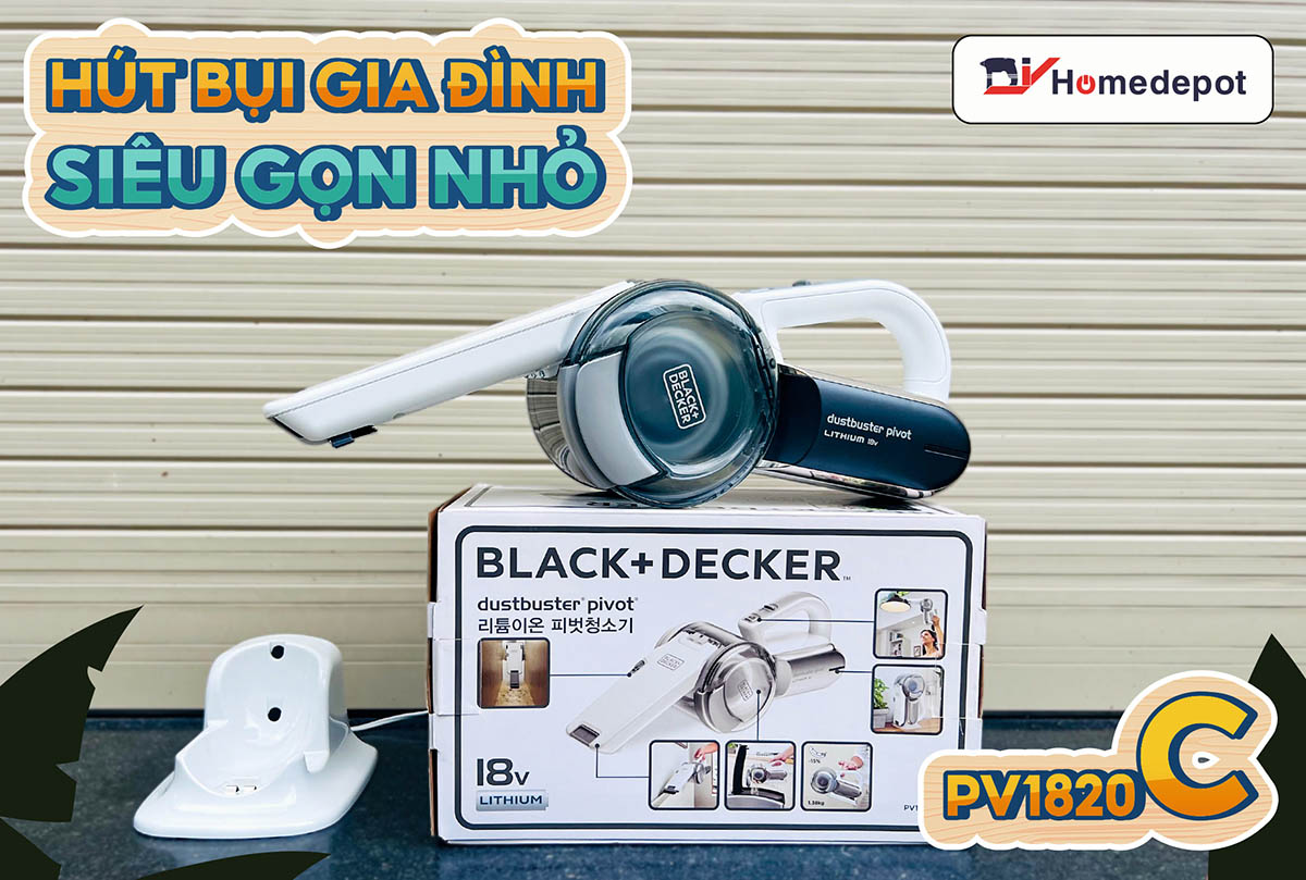 Máy hút bụi cầm tay loại nào tốt? Black&Decker PV1820C-KR mua 1 được 3