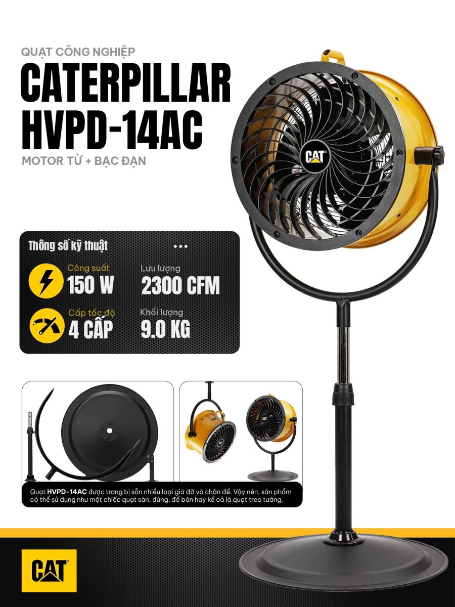 Quạt đứng công nghiệp CATERPILLIAR HVPD-14AC