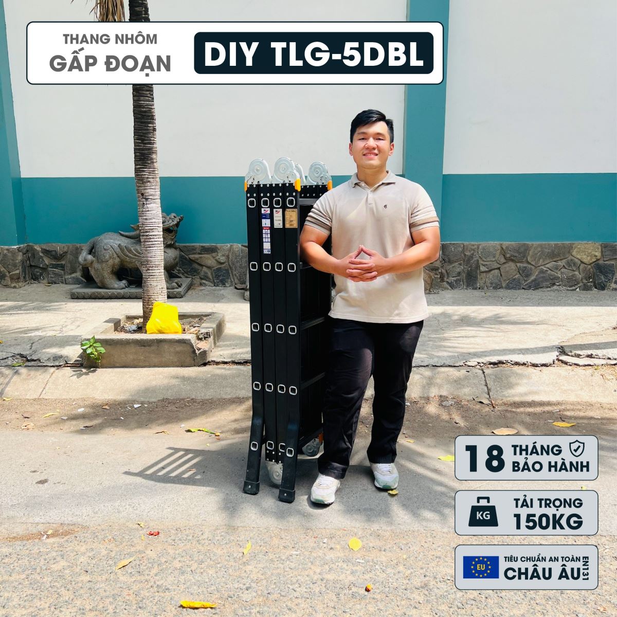 Thang nhôm gấp đoạn DIY TLG-5DBL