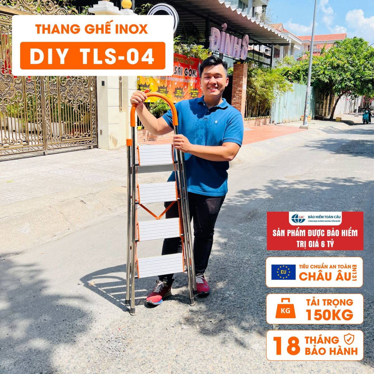 Thang ghế inox DIY TLS-04