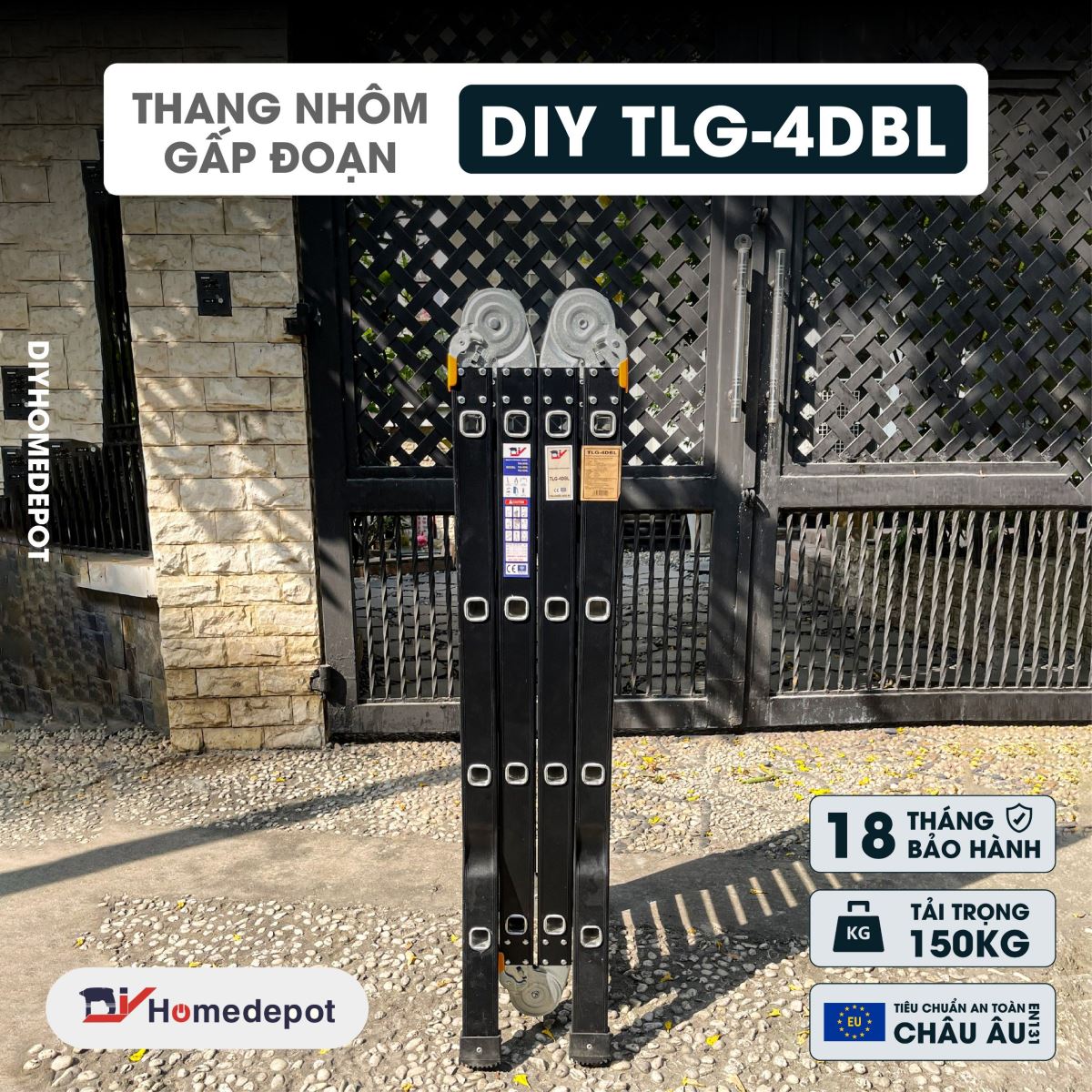 Thang nhôm gấp đoạn DIY TLG-4DBL