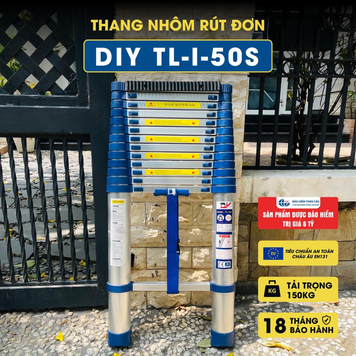 Thang nhôm rút đơn DIY TL-I-50S